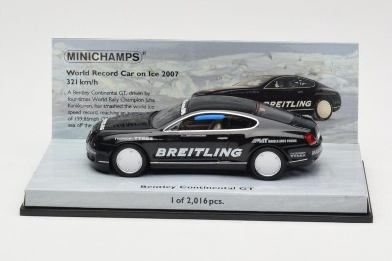 Bentley Continental GT World Record Car on Ice Črn Minichamps 1:43 436139026-O Kovina