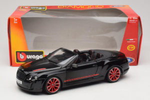 Bentley Continental Supersports ISR Kabriolet Črn Z Rdečimi Platišči Bburago 1:18 18-11035 Kovina – slika 8 od 8