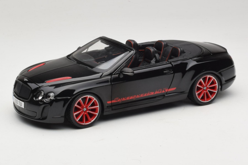 Bentley Continental Supersports ISR Kabriolet Črn Z Rdečimi Platišči Bburago 1:18 18-11035 Kovina