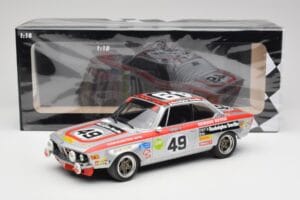 BMW 2800 CS E9 #49 Team Schnitzer G. Herzog / H. Heyer 24 Hours of Spa 1972 Minichamps 1:18 155722749 Kovina – slika 6 od 6