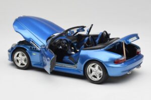 BMW Z3 E36 M Roadster Estoril Blue Bburago 1:18 3349-M1 Kovina – slika 5 od 8
