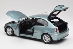 BMW 325Ti E46 Compact Svetlo Modra Metalik Kyosho 1:18 80430024439 Kovina – slika 5 od 8