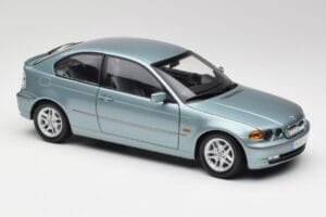 BMW 325Ti E46 Compact Svetlo Modra Metalik Kyosho 1:18 80430024439 Kovina – slika 6 od 8