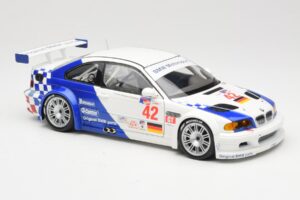BMW M3 E46 GTR #42 J. Lehto / P. Ekblom ALMS 2001 Minichamps 1:18 100012142 Kovina – slika 6 od 8
