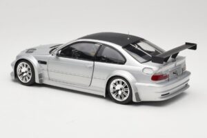 BMW M3 E46 GTR Street Srebrna With Carbon Roof Minichamps 1:18 100012102 Kovina – slika 7 od 8