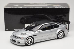 BMW M3 E46 GTR Street Srebrna With Carbon Roof Minichamps 1:18 100012102 Kovina – slika 8 od 8