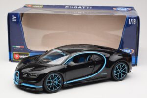 Bugatti Chiron Črn & Modra Bburago 1:18 18-11040BK Kovina – slika 8 od 8