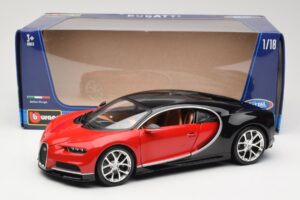 Bugatti Chiron Črn & Rdeč Bburago 1:18 18-11040 Kovina – slika 8 od 8