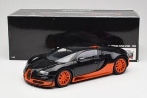 Bugatti Veyron Super Sport World Record Edition Carbon & Orange Minichamps 1:18 100110840 Kovina – slika 8 od 8