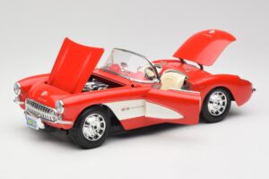 Chevrolet Corvette C1 Roadster Rdeč Bburago 1:18 3024 Kovina – slika 2 od 8