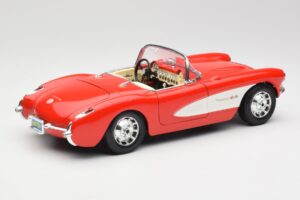 Chevrolet Corvette C1 Roadster Rdeč Bburago 1:18 3024 Kovina – slika 3 od 8