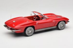 Chevrolet Corvette C2 Sting Ray Kabriolet Riverside Red Norev 1:18 189056 Kovina – slika 2 od 6