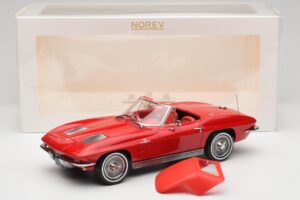 Chevrolet Corvette C2 Sting Ray Kabriolet Riverside Red Norev 1:18 189056 Kovina – slika 6 od 6