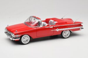 Chevrolet Impala Kabriolet Rdeč Welly 1:18 9864W Kovina