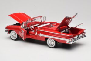 Chevrolet Impala Kabriolet Rdeč Welly 1:18 9864W Kovina – slika 5 od 8