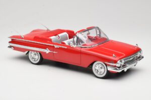Chevrolet Impala Kabriolet Rdeč Welly 1:18 9864W Kovina – slika 6 od 8