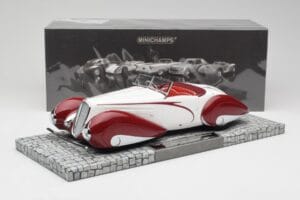 Delahaye Type 135 M Kabriolet Bel Rdeč Minichamps 1:18 107116161 Smola – slika 6 od 6