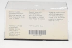 BMW Sauber F1.09 #6 N. Heidfeld F1 2009 v2 Minichamps 1:43 80422155795 Kovina – slika 4 od 5