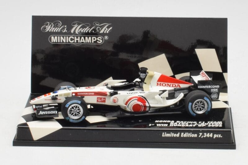 Honda RA106 #12 J. Button Hungarian GP Winner F1 2006 Minichamps 1:43 400060112 Kovina