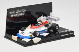 March Ford 751 #28 M. Donohue Race Car 1975 Minichamps 1:43 430750028 Kovina – slika 2 od 5