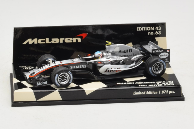 McLaren MP4-20 Mercedes A. Wurz F1 2005 Minichamps 1:43 530054355 Kovina