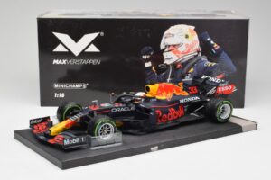 Red Bull RB16B #33 M. Verstappen Emilia Romagna GP Winner 2021 Minichamps 1:18 113210233T Kovina – slika 6 od 6