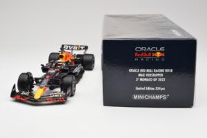 Red Bull RB18 #1 M. Verstappen Monaco GP 3rd Wet 2022 Minichamps 1:18 110220701 Kovina – slika 7 od 7
