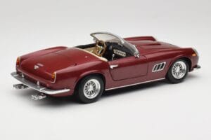 Ferrari 250 GT California Spider LWB Temno Rdeča Hot Wheels 1:18 25727 Kovina – slika 3 od 8