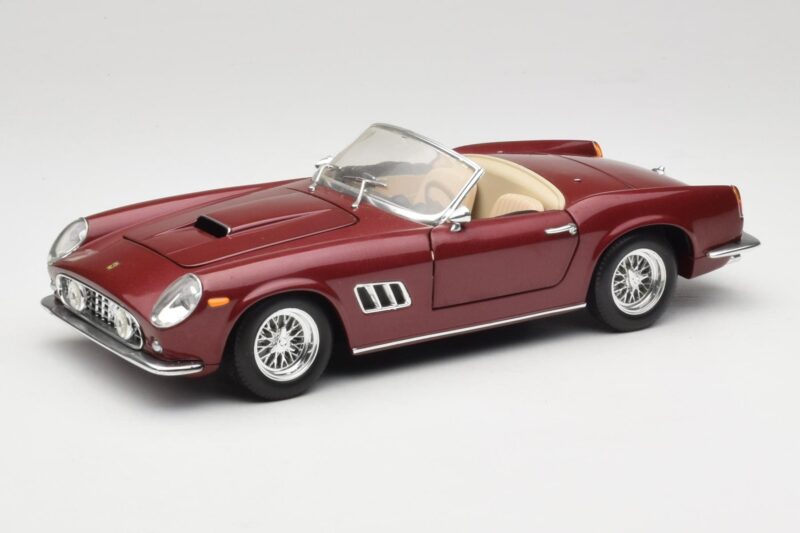 Ferrari 250 GT California Spider LWB Temno Rdeča Hot Wheels 1:18 25727 Kovina