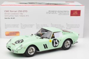 Ferrari 250 GTO #15 S. Moss / G. Hill Goodwood 1962 CMC 1:18 M-247 Kovina – slika 6 od 6