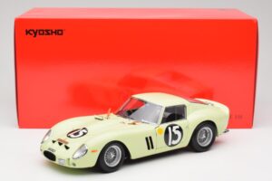 Ferrari 250 GTO #15 S. Moss / I. Ireland Goodwood Tourist Trophy Winner 1962 Kyosho 1:18 08438C Kovina – slika 8 od 8