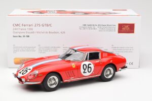 Ferrari 275 GTB Competizione #26 G. Biscaldi / A. de Bourbon Team Hugus 24 Hours of Le Mans 1966 CMC 1:18 M-199 Kovina – slika 6 od 6