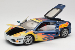 Ferrari 360 Modena Challenge #5 Hot Wheels Purple Fire Livery 1999 Bburago 1:18 29619 Kovina – slika 2 od 8