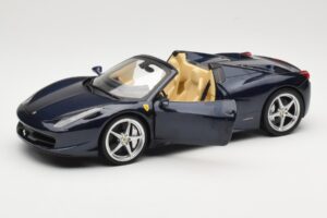 Ferrari 458 Italia Spider Dark Blue Metallic Hot Wheels 1:18 X5529 Kovina – slika 2 od 8