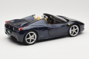 Ferrari 458 Italia Spider Dark Blue Metallic Hot Wheels 1:18 X5529 Kovina – slika 3 od 8
