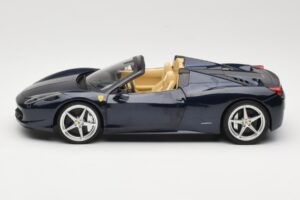 Ferrari 458 Italia Spider Dark Blue Metallic Hot Wheels 1:18 X5529 Kovina – slika 4 od 8
