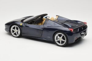 Ferrari 458 Italia Spider Dark Blue Metallic Hot Wheels 1:18 X5529 Kovina – slika 7 od 8