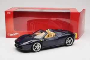 Ferrari 458 Italia Spider Dark Blue Metallic Hot Wheels 1:18 X5529 Kovina – slika 8 od 8