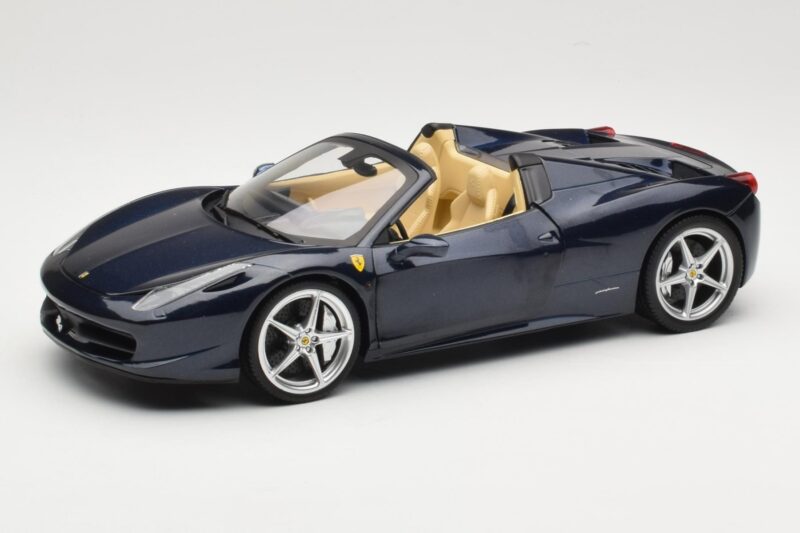 Ferrari 458 Italia Spider Dark Blue Metallic Hot Wheels 1:18 X5529 Kovina