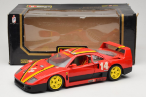 Ferrari F40 Evoluzione #14 L. Dalla Noce H&R Rdeč z Rumenimi Kolesi 1992 Bburago 1:18 3042-H1 Kovina – slika 8 od 8
