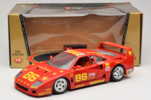 Ferrari F40 LM #86 Ch. Pozzi IMSA 24 Hours of Le Mans 1985 Rdeč Bburago 1:18 3332-P6 Kovina – slika 8 od 8
