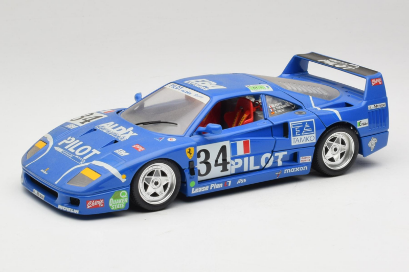 Ferrari F40 #34 M. Ferte / Thavenin / Palau Pilot Moder 1987 Bburago 1:18 3032-B1 Kovina
