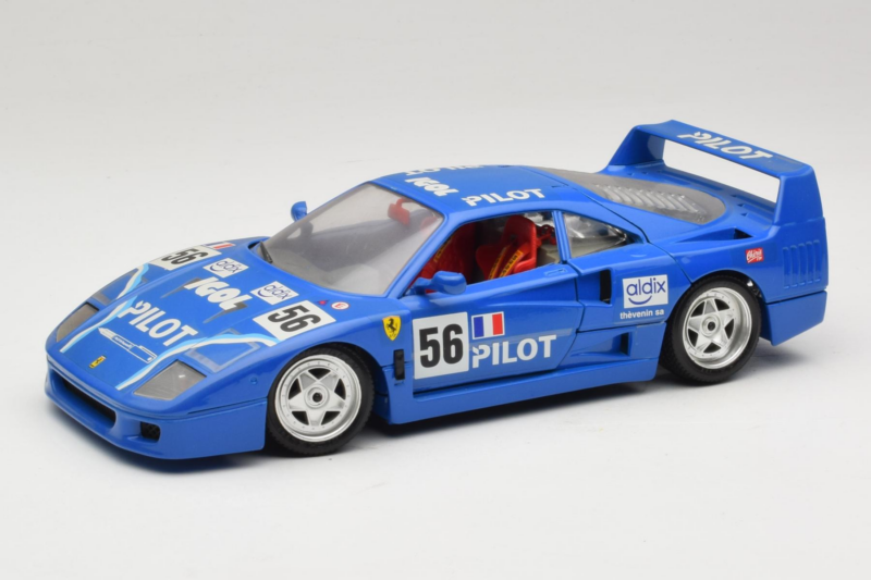 Ferrari F40 Pilot #56 Moder Bburago 1:18 3332-BL1 Kovina