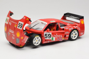 Ferrari F40 LM Unisys #59 Ota / P. Nappi / R. Donovan 24 Hours of Le Mans 1996 Bburago 1:18 3032-U1 Kovina – slika 2 od 8