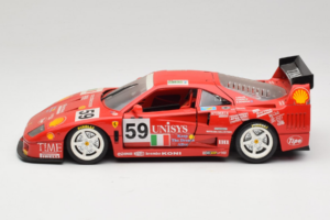 Ferrari F40 LM Unisys #59 Ota / P. Nappi / R. Donovan 24 Hours of Le Mans 1996 Bburago 1:18 3032-U1 Kovina – slika 4 od 8