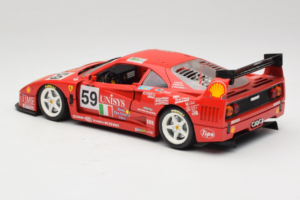 Ferrari F40 LM Unisys #59 Ota / P. Nappi / R. Donovan 24 Hours of Le Mans 1996 Bburago 1:18 3032-U1 Kovina – slika 7 od 8