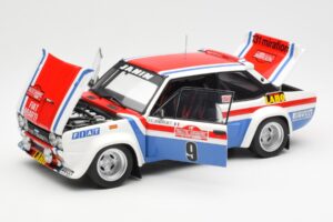 Fiat 131 Abarth Fiat France #9 J-C. Andruet / C. Delferrier Winner Rally Sanremo 1977 Kyosho 1:18 08375A Kovina – slika 2 od 8