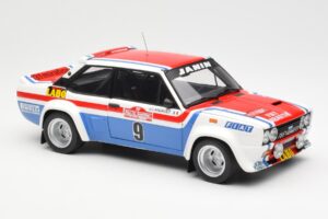 Fiat 131 Abarth Fiat France #9 J-C. Andruet / C. Delferrier Winner Rally Sanremo 1977 Kyosho 1:18 08375A Kovina – slika 6 od 8