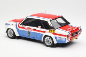 Fiat 131 Abarth Fiat France #9 J-C. Andruet / C. Delferrier Winner Rally Sanremo 1977 Kyosho 1:18 08375A Kovina – slika 7 od 8