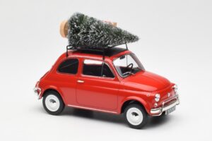 Fiat 500 L Rdeč Christmas Norev 1:18 187779 Kovina – slika 4 od 6